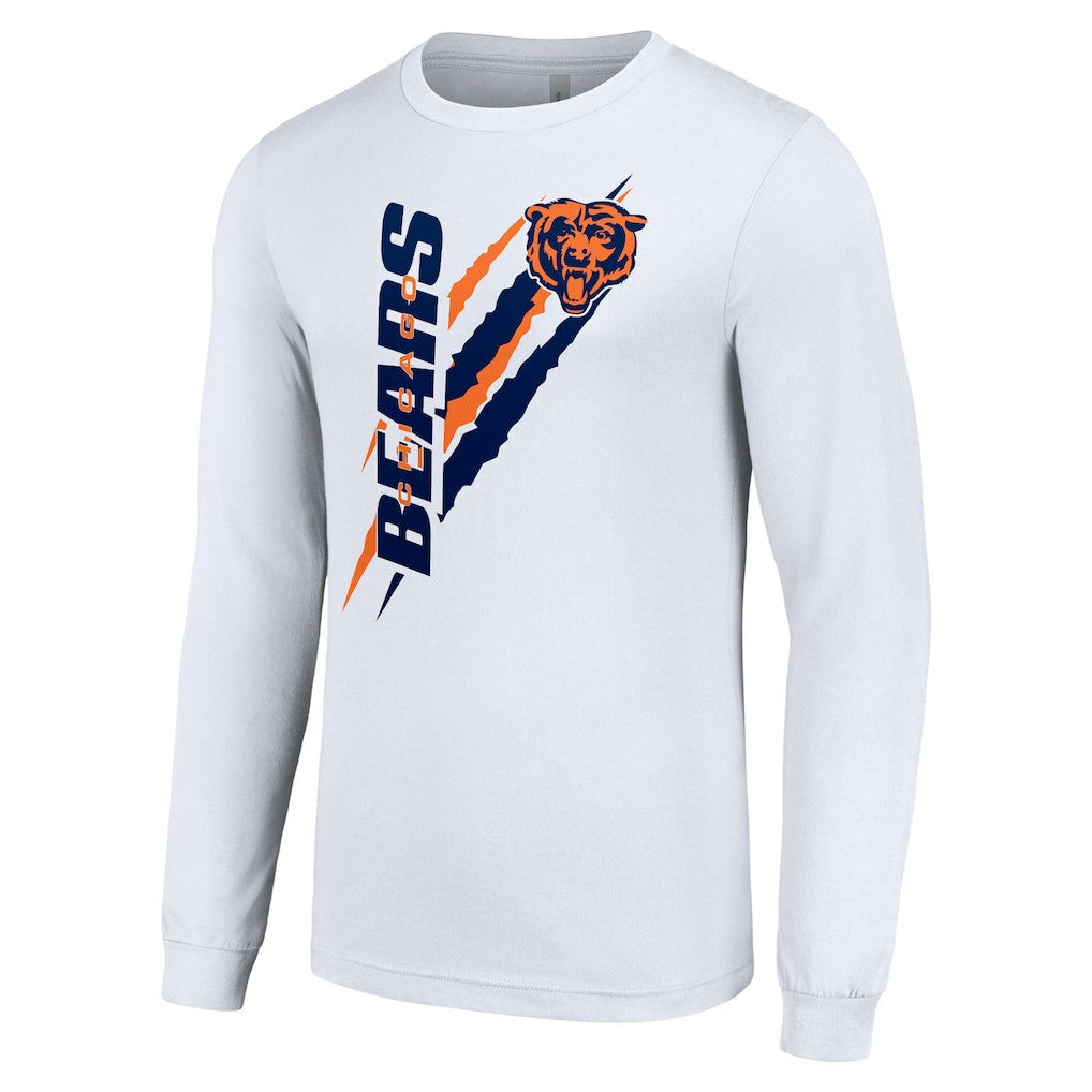 Chicago Bears Starter Color Scratch Long Sleeve T-Shirt - White sale