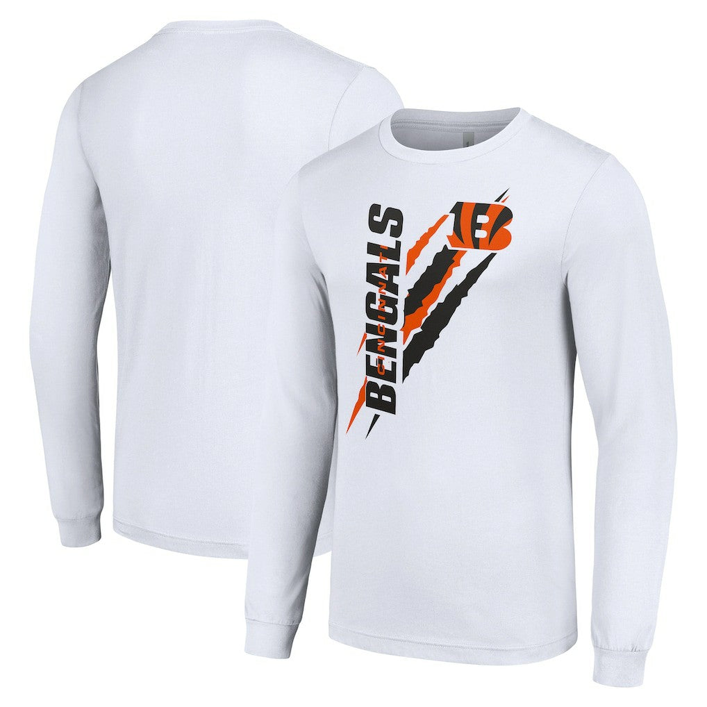 Cincinnati Bengals Starter Color Scratch Long Sleeve T-Shirt - White discount