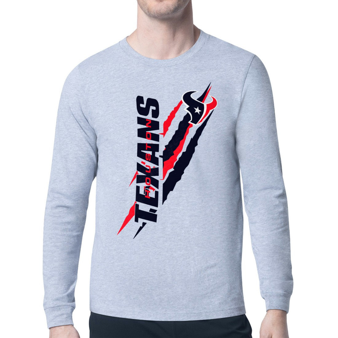 Houston Texans Starter Color Scratch Long Sleeve T-Shirt - Heather Gray outlet