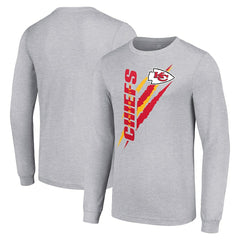 Kansas City Chiefs Starter Color Scratch Long Sleeve T-Shirt - Heather Gray cheap