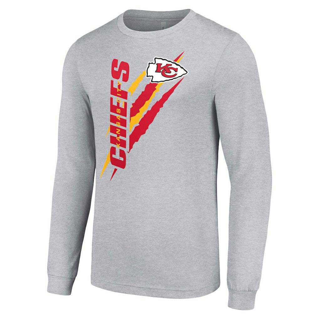 Kansas City Chiefs Starter Color Scratch Long Sleeve T-Shirt - Heather Gray cheap