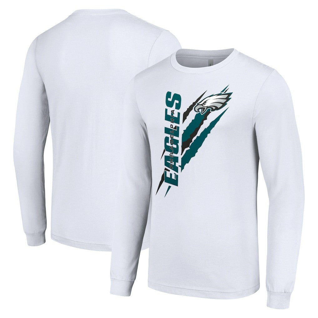 Philadelphia Eagles Starter Color Scratch Long Sleeve T-Shirt - White on sale