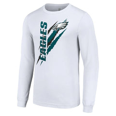 Philadelphia Eagles Starter Color Scratch Long Sleeve T-Shirt - White on sale