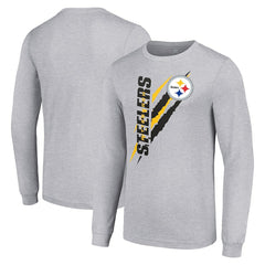 Pittsburgh Steelers Starter Color Scratch Long Sleeve T-Shirt - Heather Gray outlet