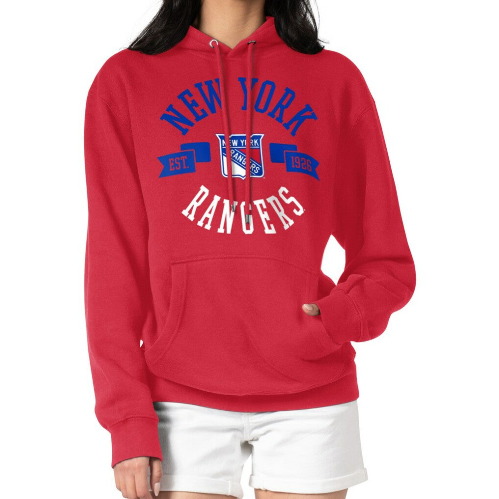 New York Rangers G-III 4Her by Carl Banks Women's City Graphic Fleece Pullover Hoodie - Red Hoodies