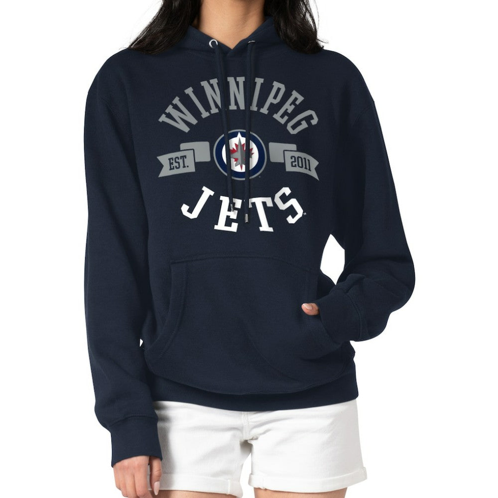 Winnipeg Jets G-III 4Her by Carl Banks Women's City Graphic Fleece Pullover Hoodie - Navy Hoodies