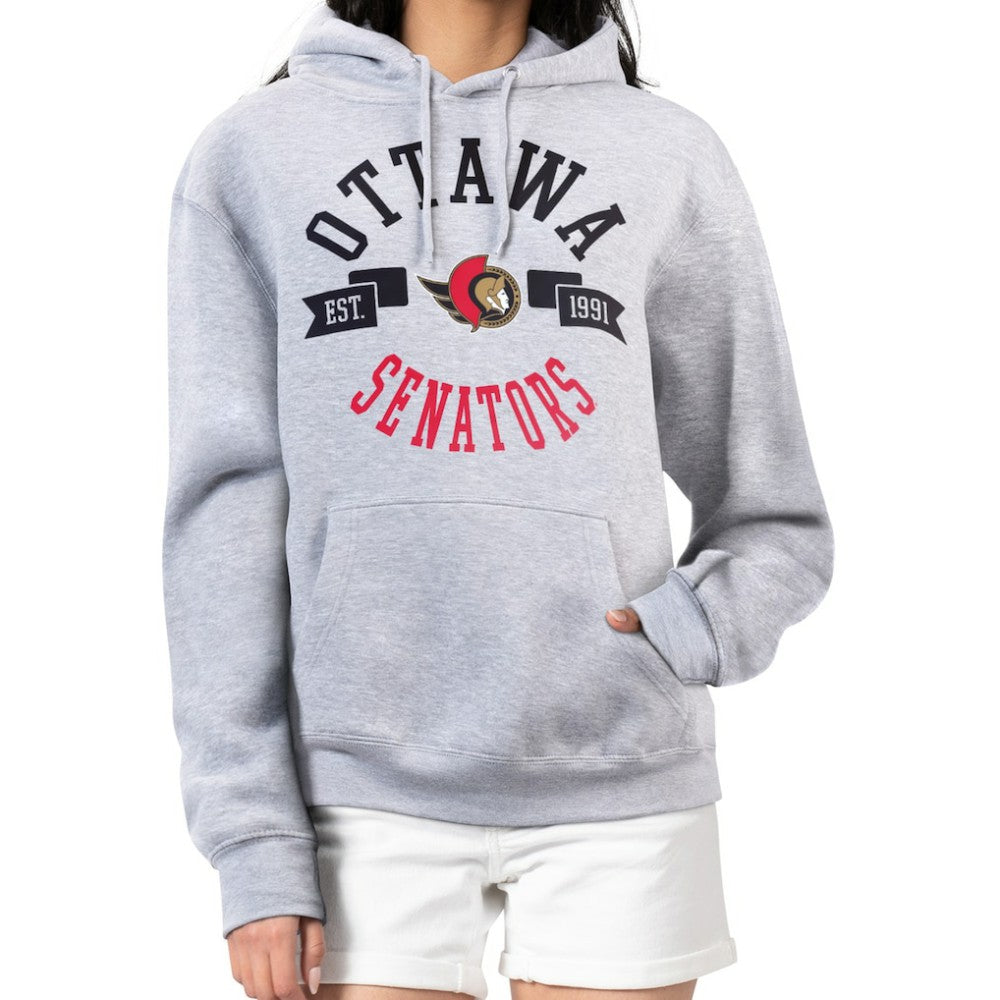 Ottawa Senators G-III 4Her by Carl Banks Women's City Graphic Fleece Pullover Hoodie - Heather Gray Hoodies