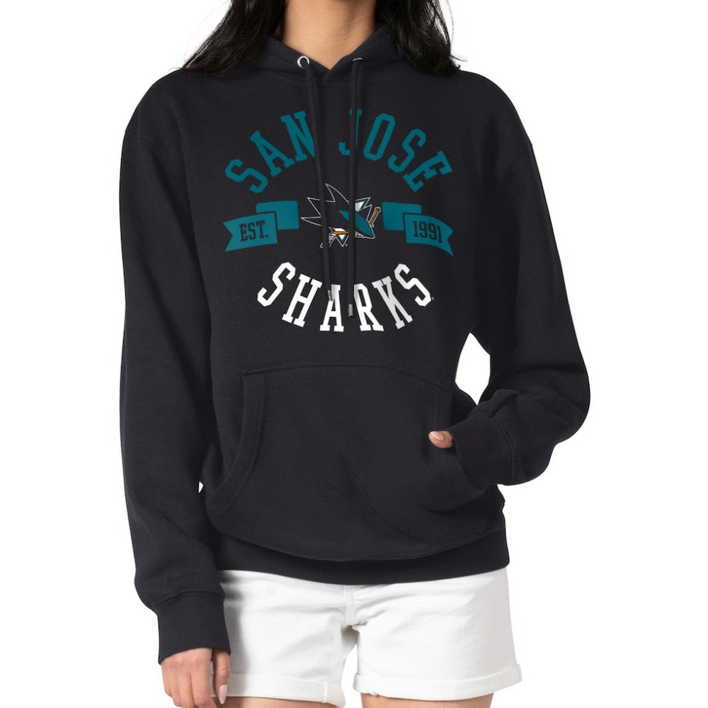 San Jose Sharks G-III 4Her by Carl Banks Women's City Graphic Fleece Pullover Hoodie - Black Hoodies