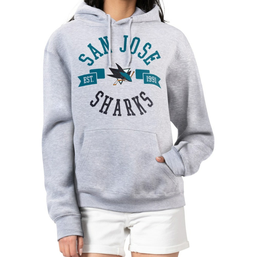 San Jose Sharks G-III 4Her by Carl Banks Women's City Graphic Fleece Pullover Hoodie - Heather Gray Hoodies