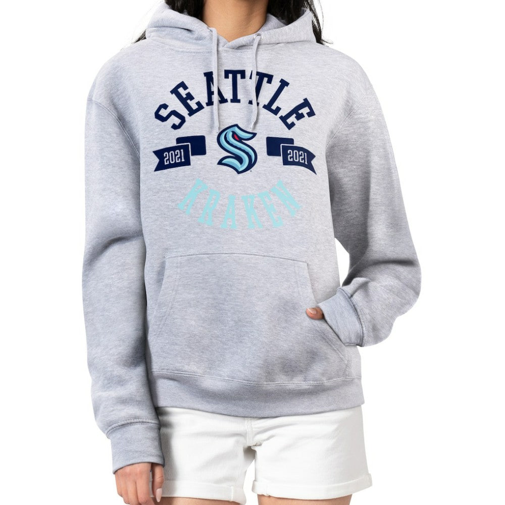 Seattle Kraken G-III 4Her by Carl Banks Women's City Graphic Fleece Pullover Hoodie - Heather Gray Hoodies