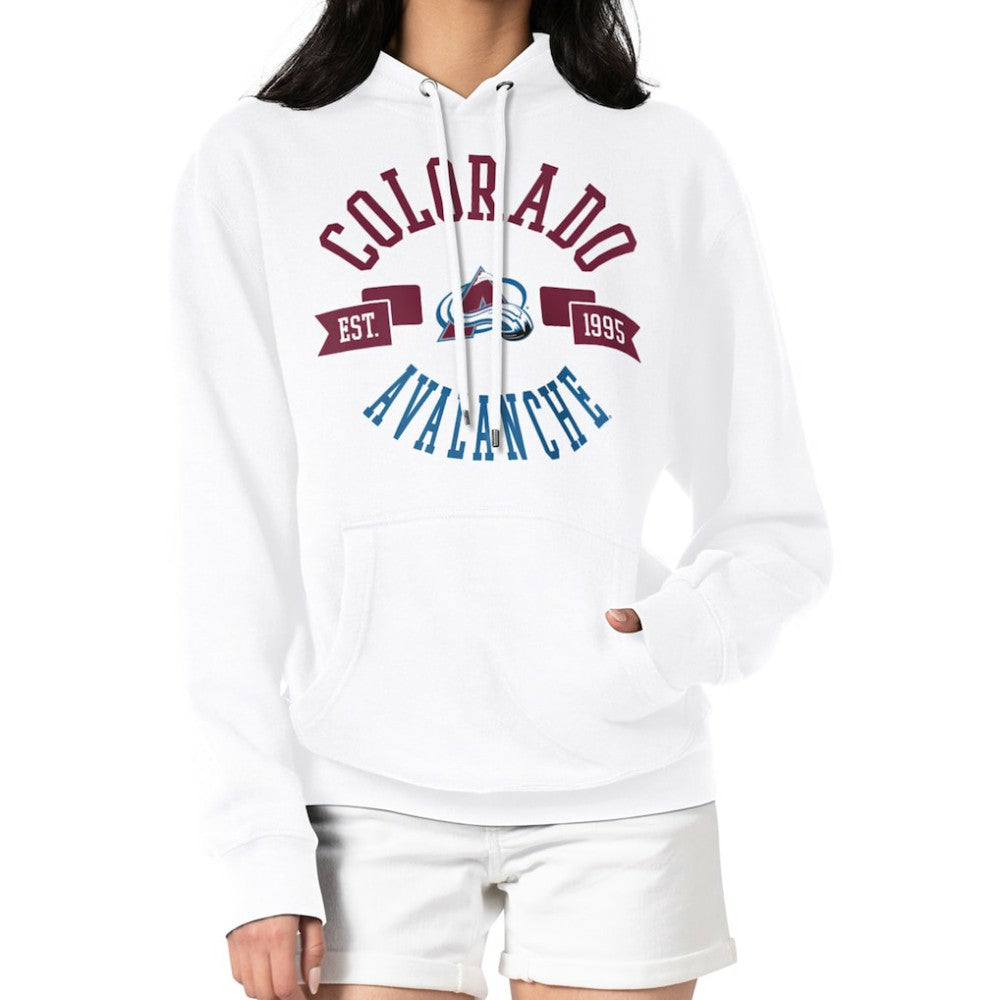 Colorado Avalanche G-III 4Her by Carl Banks Women's City Graphic Fleece Pullover Hoodie - White Hoodies