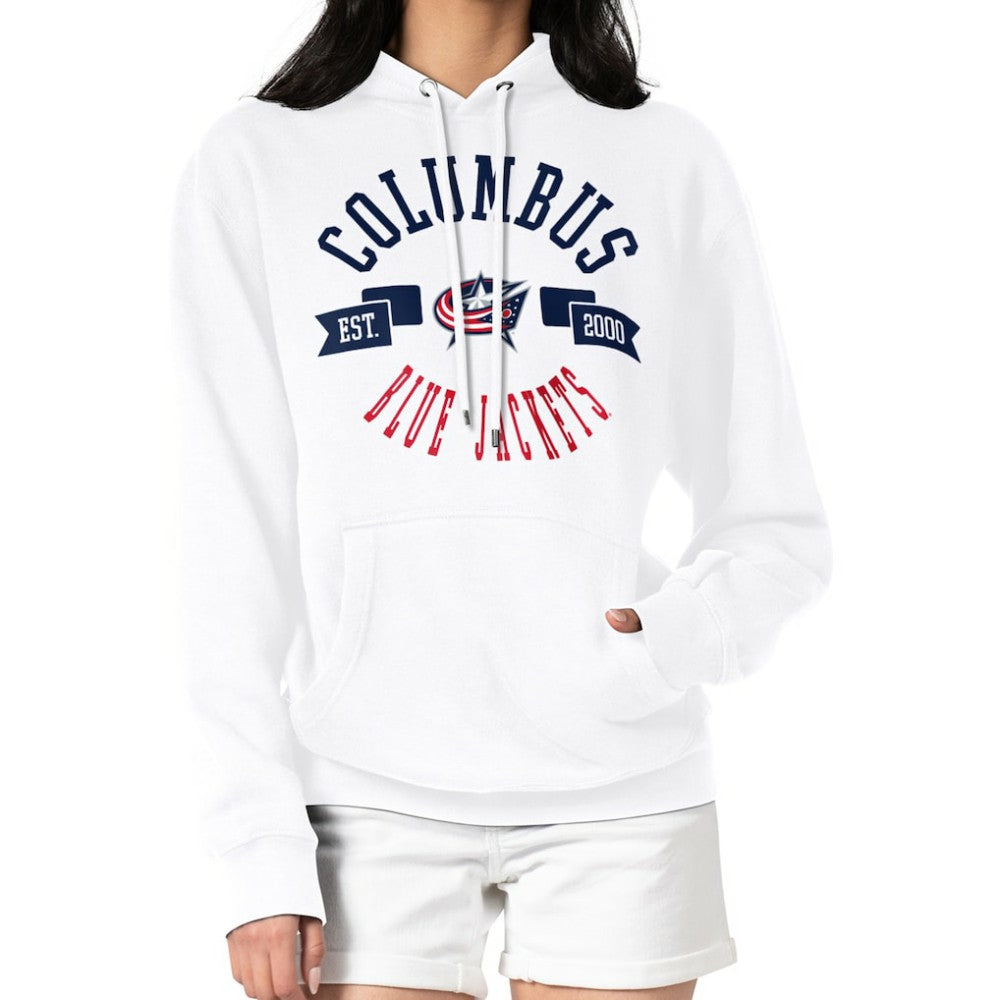 Columbus Blue Jackets G-III 4Her by Carl Banks Women's City Graphic Fleece Pullover Hoodie - White Hoodies