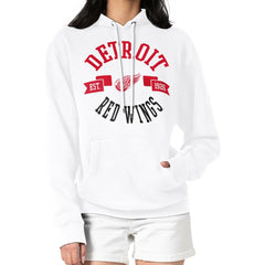 Detroit Red Wings G-III 4Her by Carl Banks Women's City Graphic Fleece Pullover Hoodie - White Hoodies