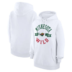 Minnesota Wild G-III 4Her by Carl Banks Women's City Graphic Fleece Pullover Hoodie - White Hoodies