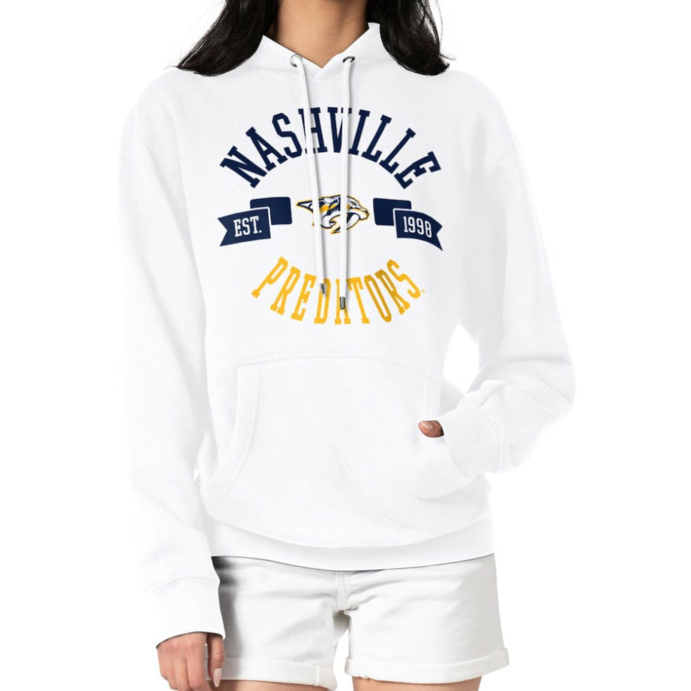Nashville Predators G-III 4Her by Carl Banks Women's City Graphic Fleece Pullover Hoodie - White Hoodies
