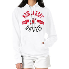 New Jersey Devils G-III 4Her by Carl Banks Women's City Graphic Fleece Pullover Hoodie - White Jerseys