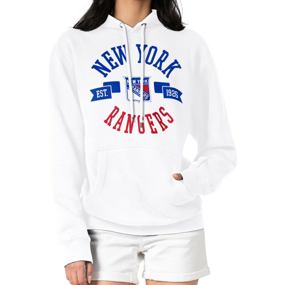 New York Rangers G-III 4Her by Carl Banks Women's City Graphic Fleece Pullover Hoodie - White Hoodies