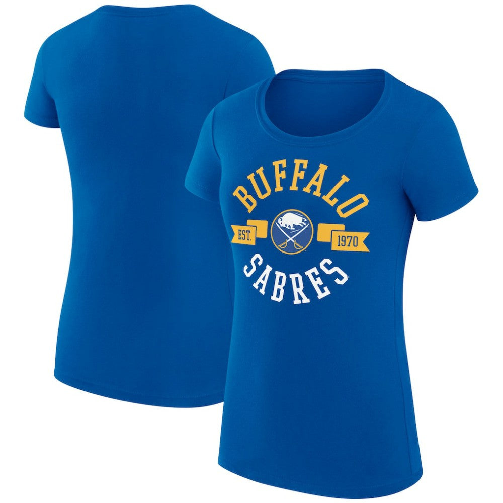 Buffalo Sabres G-III 4Her by Carl Banks Women's Super-Slim Fit Lightweight City Graphic Sport Crewneck T-Shirt - Royal T-shirts