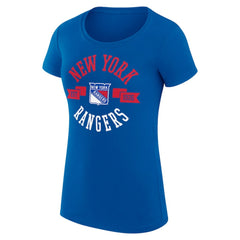 New York Rangers G-III 4Her by Carl Banks Women's Super-Slim Fit Lightweight City Graphic Sport Crewneck T-Shirt - Royal T-shirts
