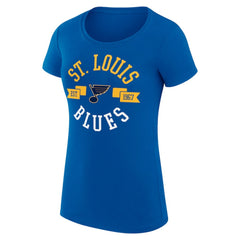 St. Louis Blues G-III 4Her by Carl Banks Women's Super-Slim Fit Lightweight City Graphic Sport Crewneck T-Shirt - Royal T-shirts