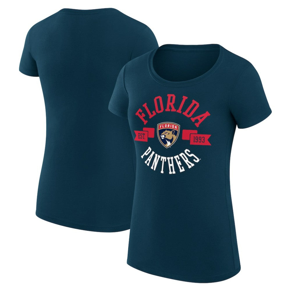 Florida Panthers G-III 4Her by Carl Banks Women's Super-Slim Fit Lightweight City Graphic Sport Crewneck T-Shirt - Navy T-shirts