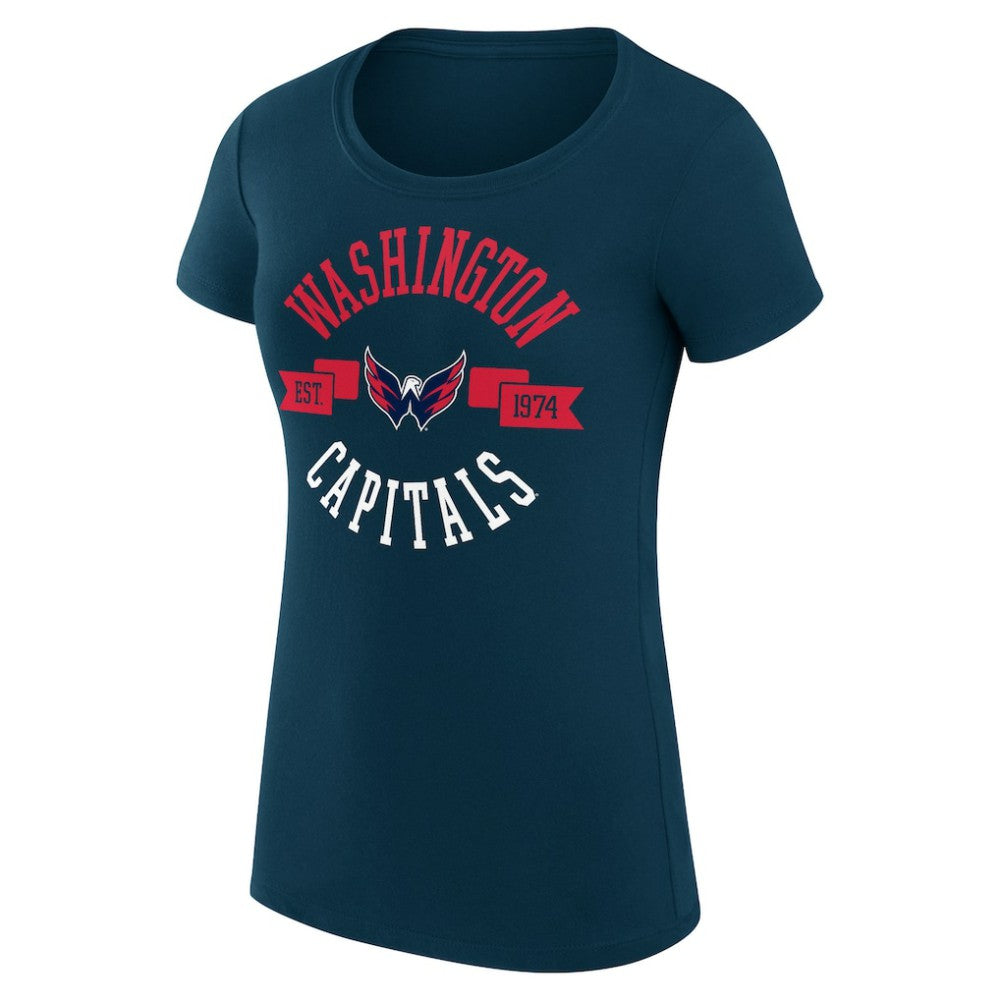 Washington Capitals G-III 4Her by Carl Banks Women's Super-Slim Fit Lightweight City Graphic Sport Crewneck T-Shirt - Navy T-shirts