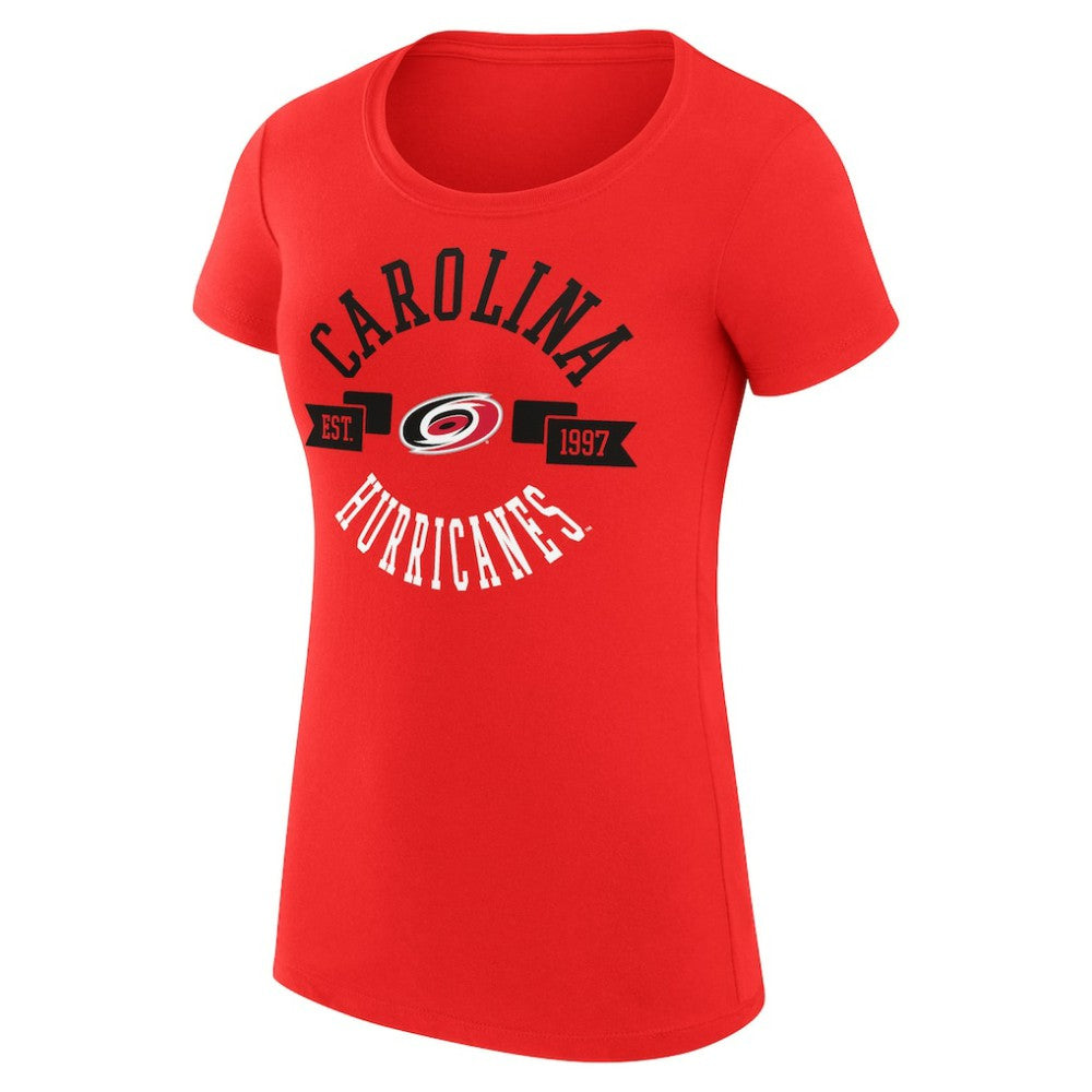 Carolina Hurricanes G-III 4Her by Carl Banks Women's Super-Slim Fit Lightweight City Graphic Sport Crewneck T-Shirt - Red T-shirts