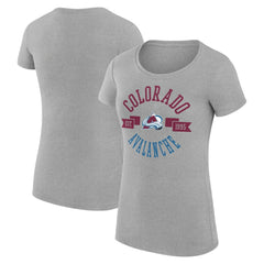 Colorado Avalanche G-III 4Her by Carl Banks Women's Super-Slim Fit Lightweight City Graphic Sport Crewneck T-Shirt - Heather Gray T-shirts