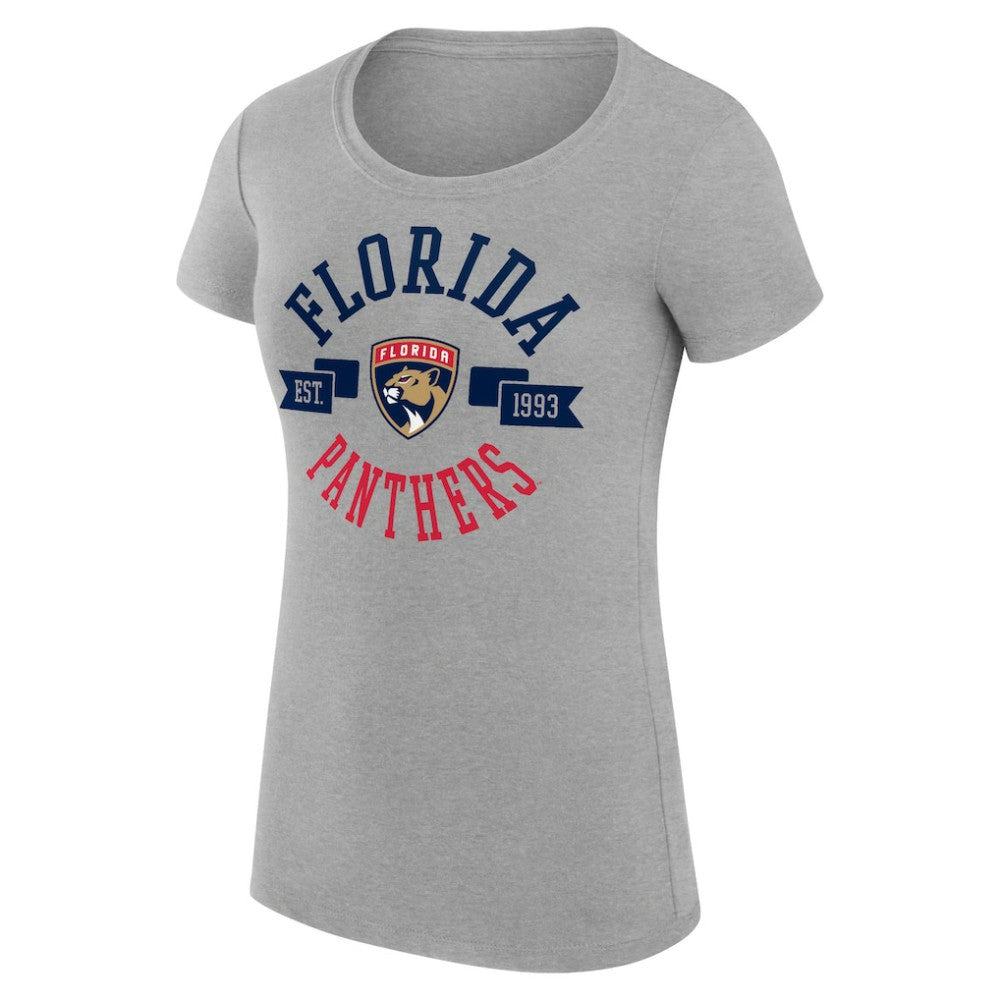 Florida Panthers G-III 4Her by Carl Banks Women's Super-Slim Fit Lightweight City Graphic Sport Crewneck T-Shirt - Heather Gray T-shirts