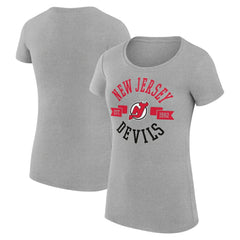 New Jersey Devils G-III 4Her by Carl Banks Women's Super-Slim Fit Lightweight City Graphic Sport Crewneck T-Shirt - Heather Gray T-shirts