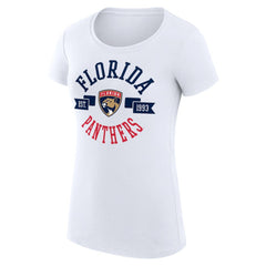 Florida Panthers G-III 4Her by Carl Banks Women's Super-Slim Fit Lightweight City Graphic Sport Crewneck T-Shirt - White T-shirts