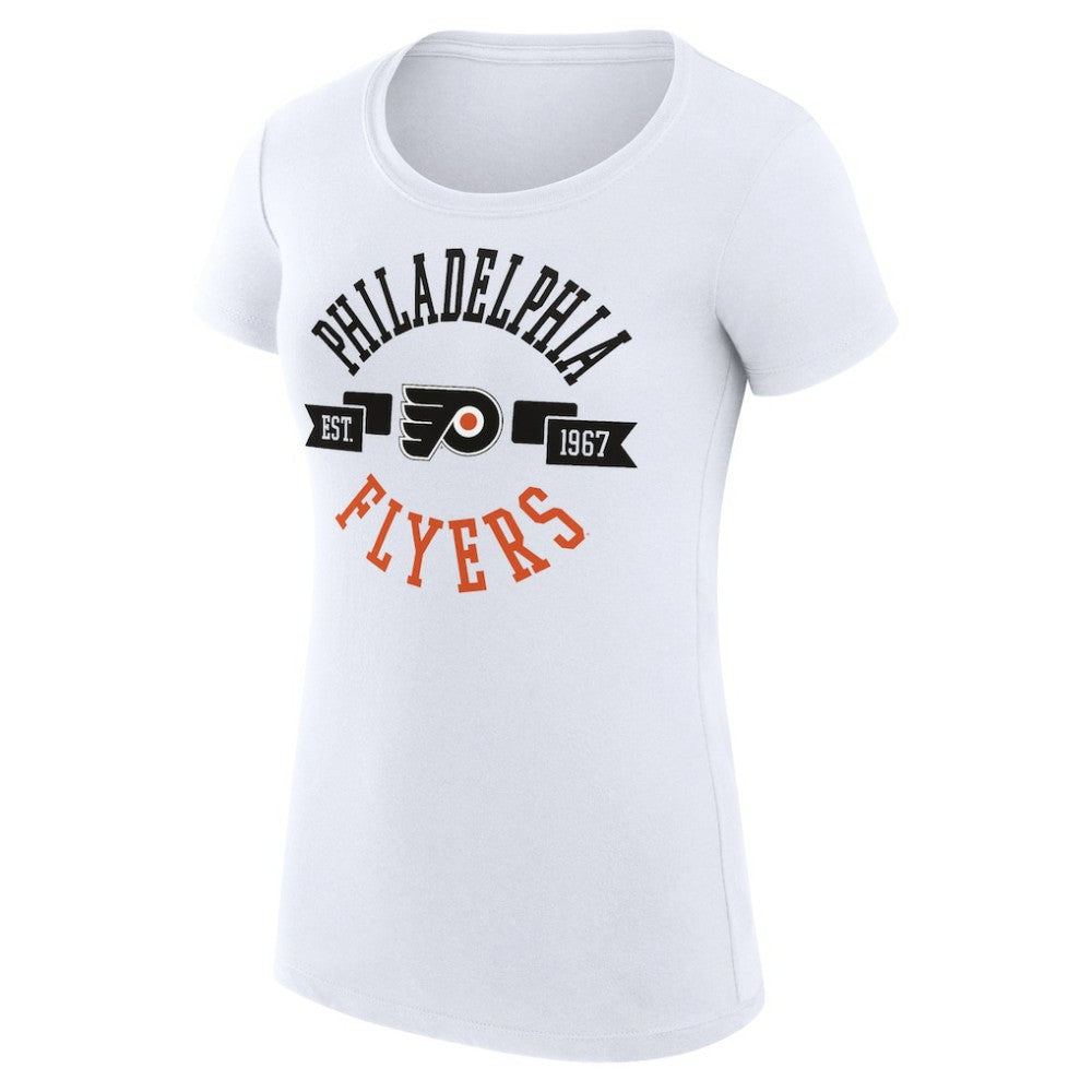 Philadelphia Flyers G-III 4Her by Carl Banks Women's Super-Slim Fit Lightweight City Graphic Sport Crewneck T-Shirt - White T-shirts