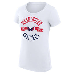 Washington Capitals G-III 4Her by Carl Banks Women's Super-Slim Fit Lightweight City Graphic Sport Crewneck T-Shirt - White T-shirts