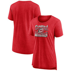 Carolina Hurricanes Women's Crash the Net Tri-Blend T-Shirt - Red T-shirts