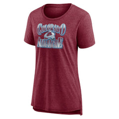 Colorado Avalanche Women's Crash the Net Tri-Blend T-Shirt - Burgundy T-shirts