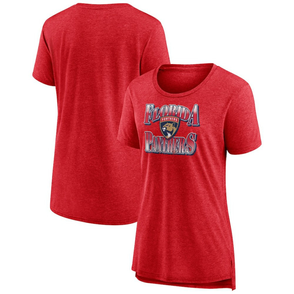 Florida Panthers Women's Crash the Net Tri-Blend T-Shirt - Red T-shirts