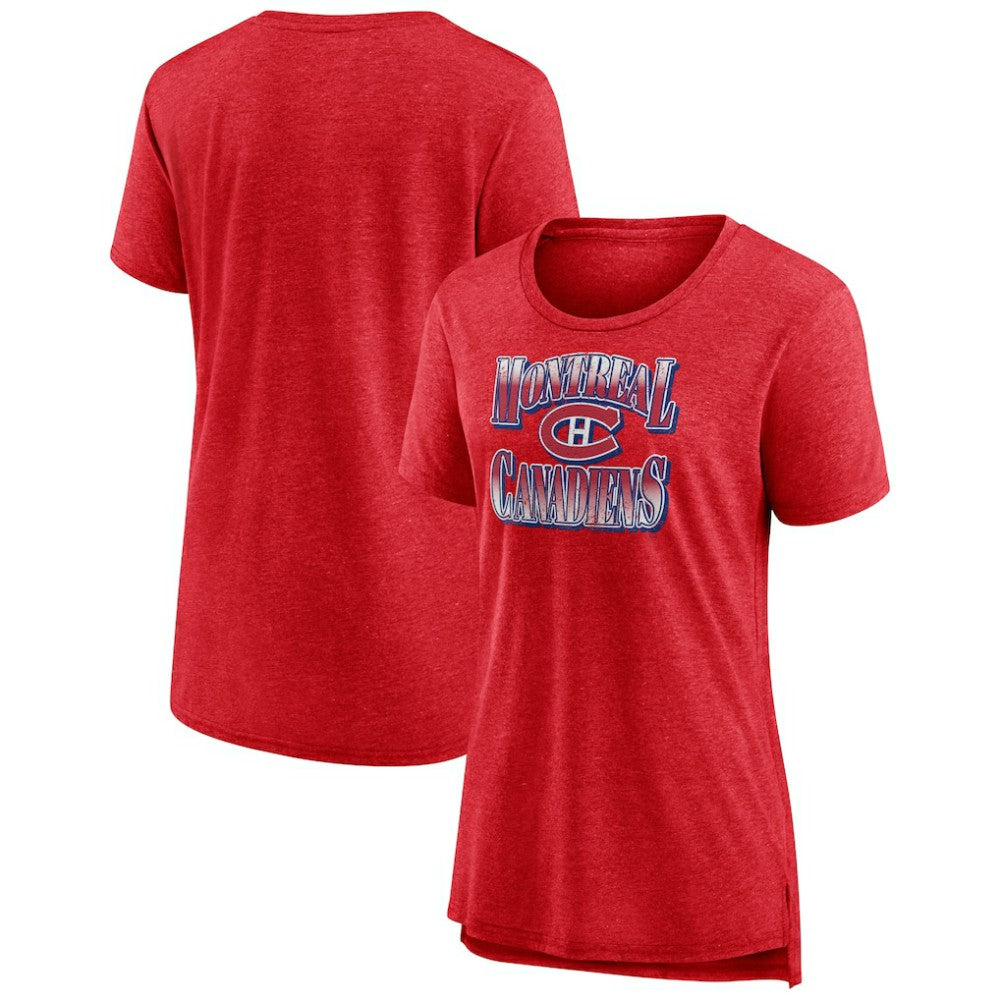 Montreal Canadiens Women's Crash the Net Tri-Blend T-Shirt - Red T-shirts