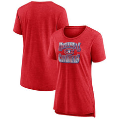 Montreal Canadiens Women's Crash the Net Tri-Blend T-Shirt - Red T-shirts