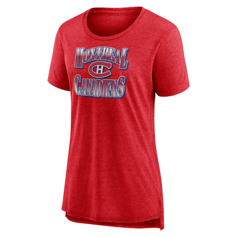 Montreal Canadiens Women's Crash the Net Tri-Blend T-Shirt - Red T-shirts