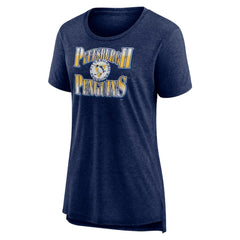 Pittsburgh Penguins Women's Crash the Net Tri-Blend T-Shirt - Navy T-shirts
