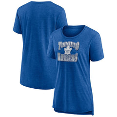 Toronto Maple Leafs Women's Crash the Net Tri-Blend T-Shirt - Blue T-shirts