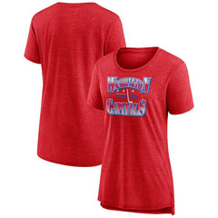 Washington Capitals Women's Crash the Net Tri-Blend T-Shirt - Red T-shirts