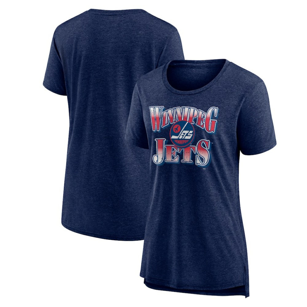 Winnipeg Jets Women's Crash the Net Tri-Blend T-Shirt - Navy T-shirts