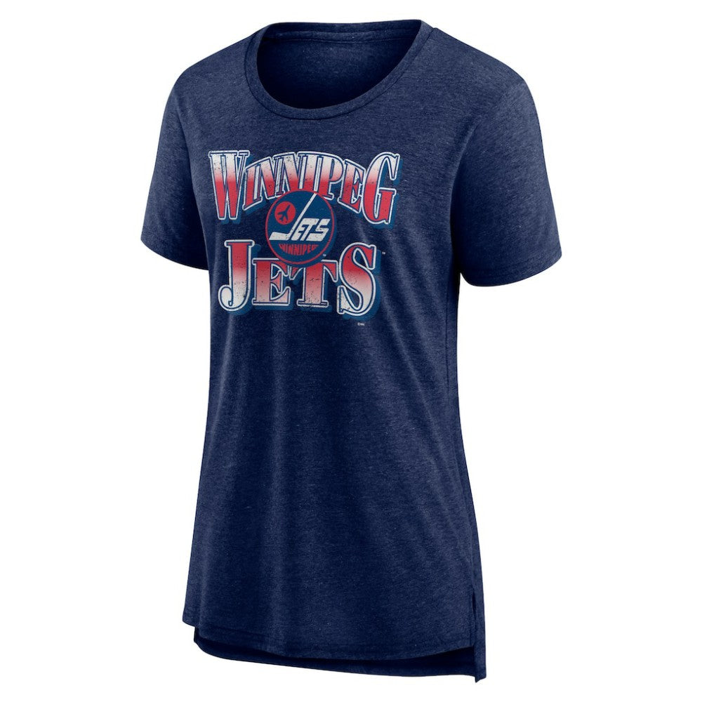 Winnipeg Jets Women's Crash the Net Tri-Blend T-Shirt - Navy T-shirts