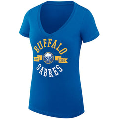 Buffalo Sabres G-III 4Her by Carl Banks Women's Super-Slim Fit Lightweight City Graphic V-Neck T-Shirt - Royal T-shirts