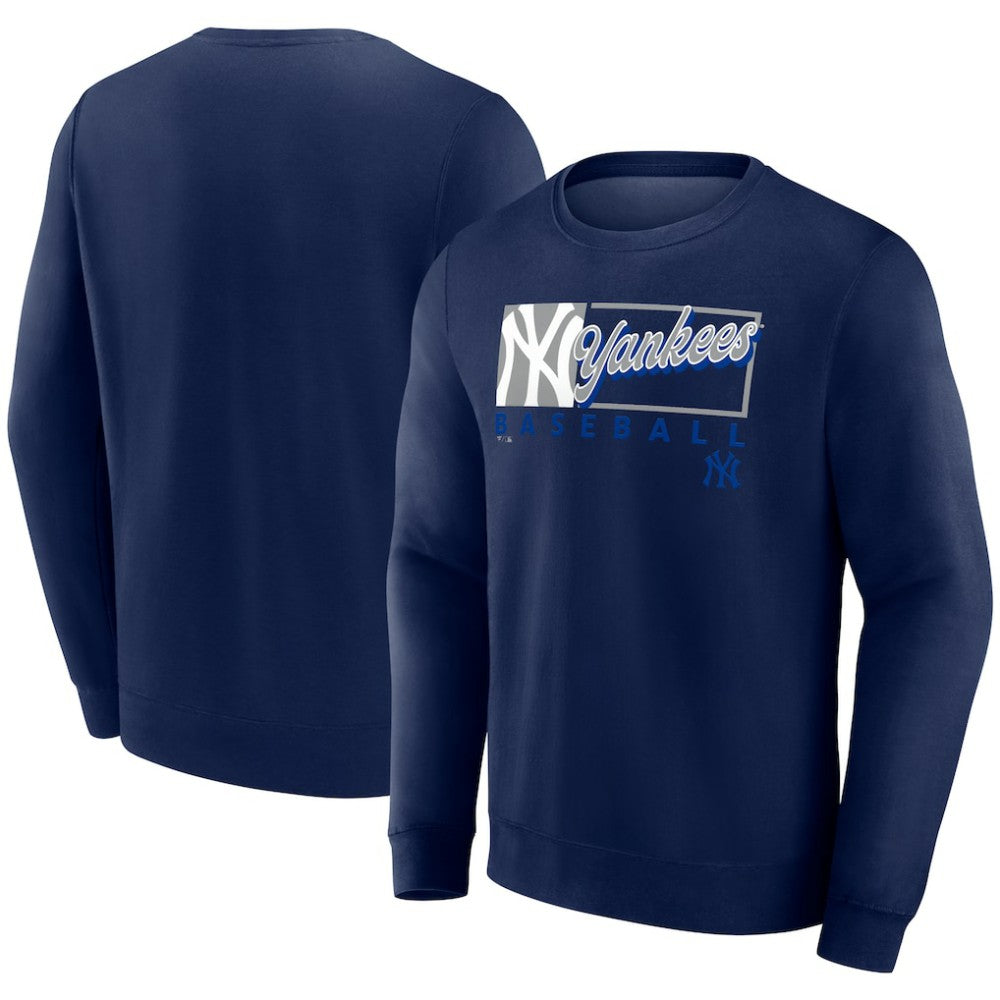 New York Yankees Focus Fleece Pullover Sweatshirt Navy