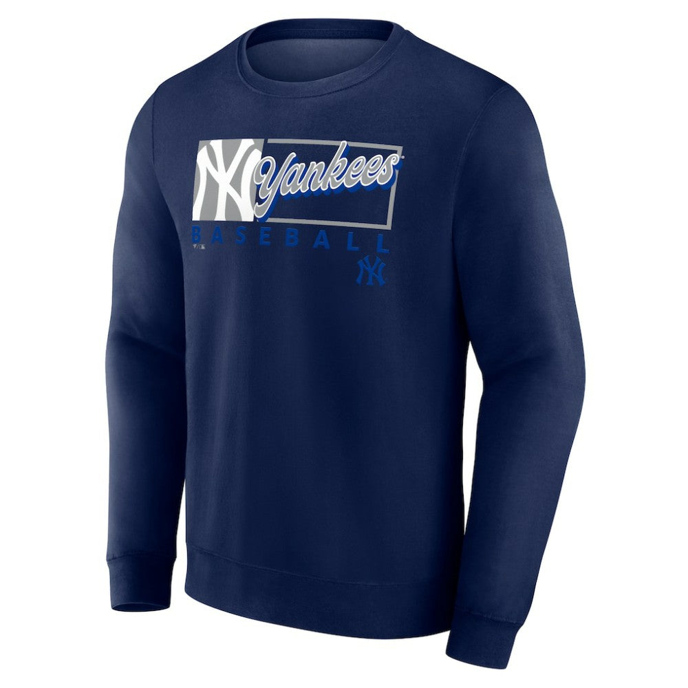 New York Yankees Focus Fleece Pullover Sweatshirt Navy