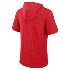 St. Louis Cardinals Push Short Sleeve Pullover Hoodie Heather Red