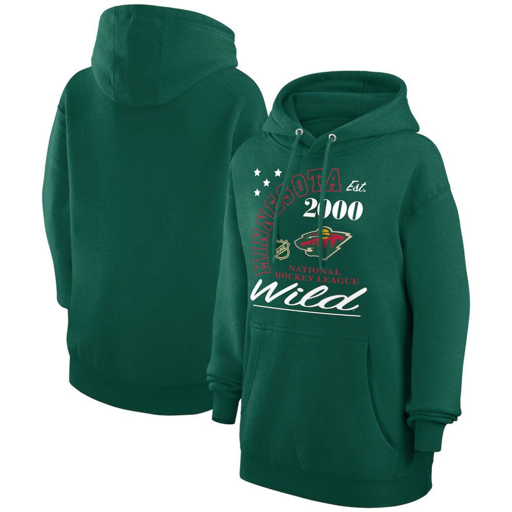 Minnesota Wild Starter Arch City Team Graphic Fleece Pullover Hoodie - Hunter Green Hoodies