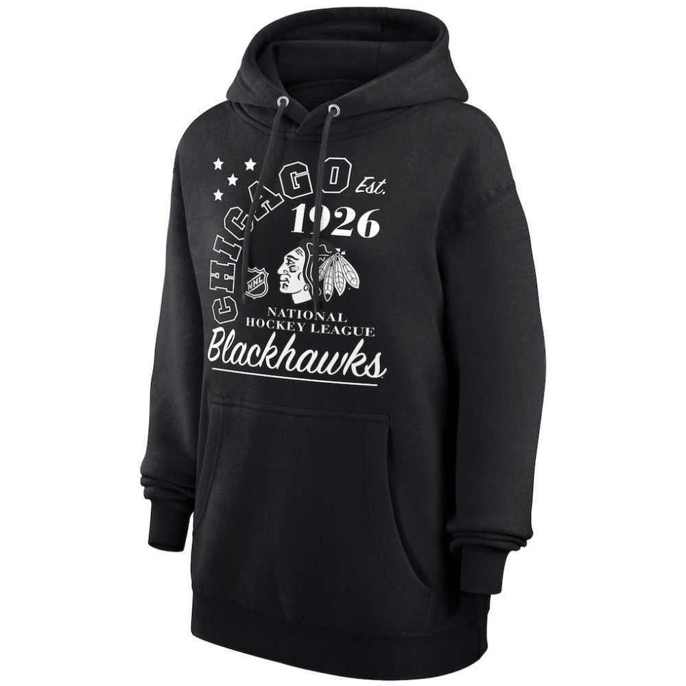 Chicago Blackhawks Starter Arch City Team Graphic Fleece Pullover Hoodie - Black Hoodies
